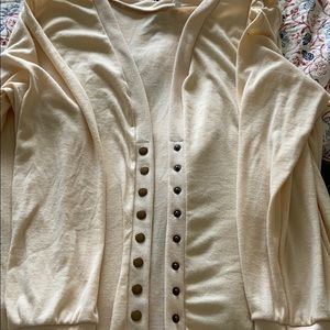 Cream Snap Button Cardigan